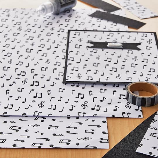 Foil Music Notes Paper by Recollections™, 12" x 12"